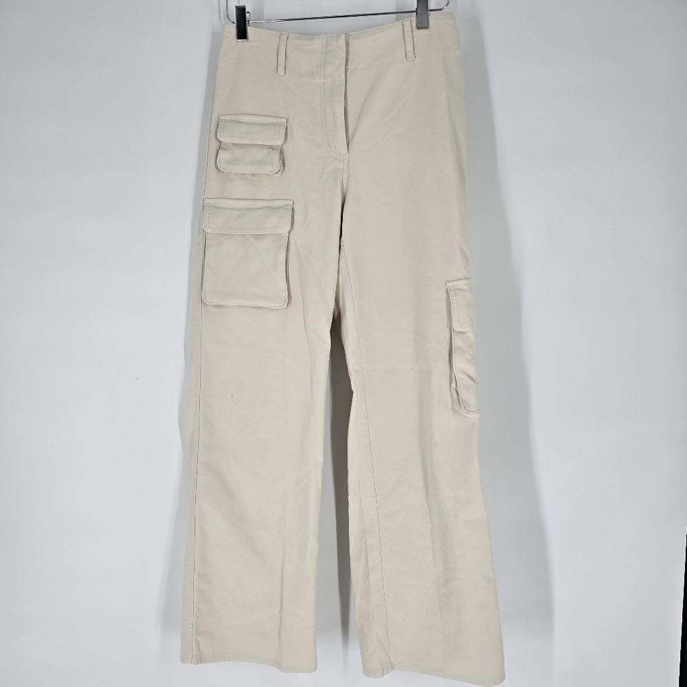 Wilfred Free Cream Wide Leg Cargo Pants Size 6